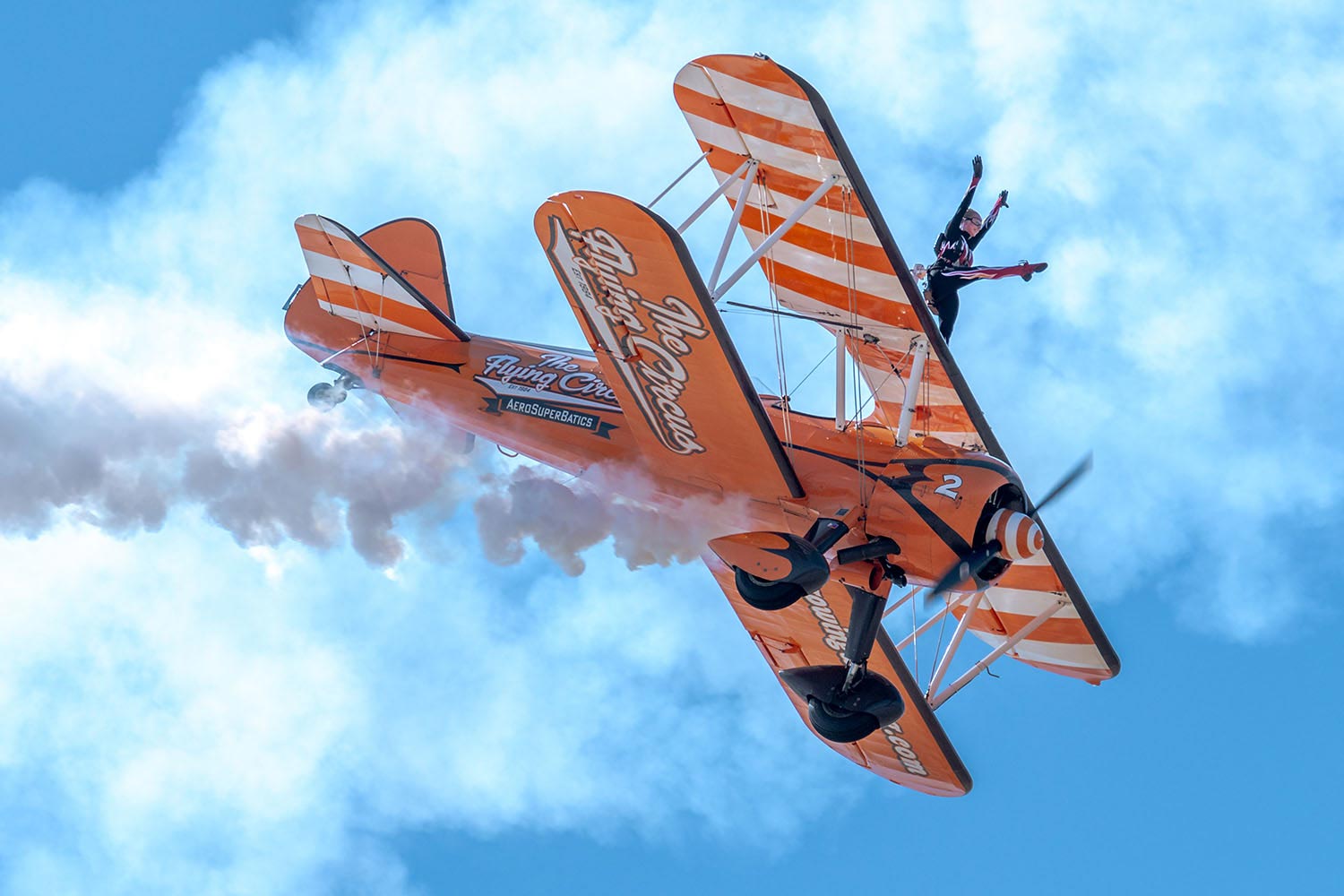 Wingwalkers photographed for Fly to the Past by Mighty, public relations agency Cheltenham and Worcester