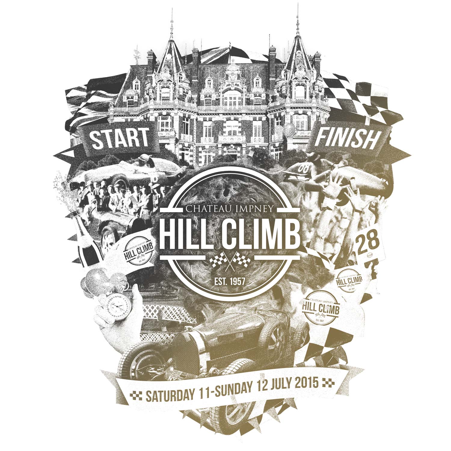 Chateau Impney Hill Climb logo development by Mighty, marketing agency Worcester
