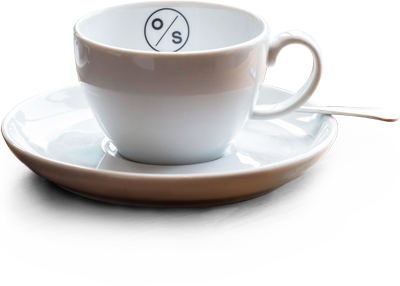 The Old Stocks Inn branded coffee cup