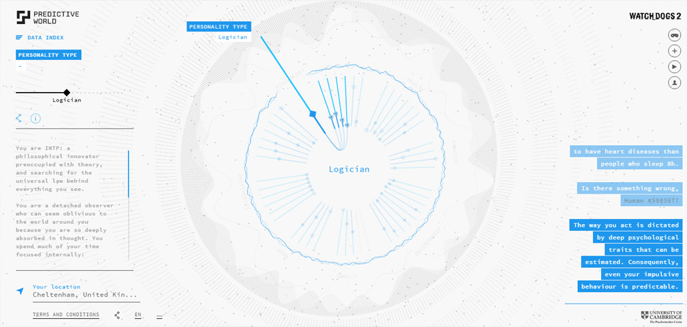 Watch_Dogs 2's Predictive World promotional tool